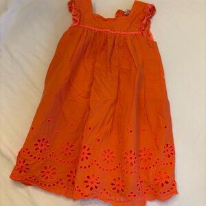 Mini Boden Coral Eyelet Kids Dress